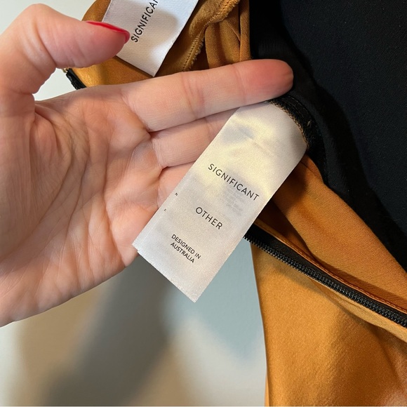 Significant Other Two Tone Colorblock Skirt Gold Black Maxi 6 Anthropologie - Picture 10 of 13